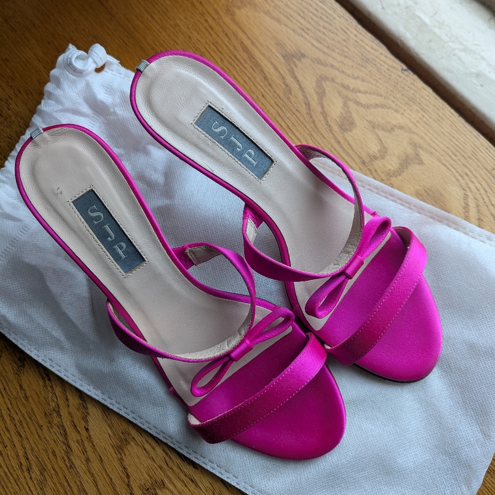 Satin Bow Heels Handmade In Italy, Sex And The City SJP Brand